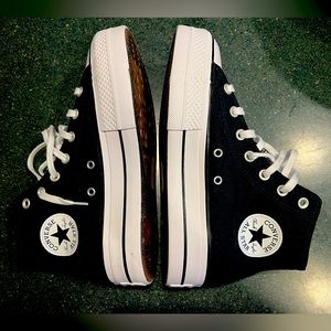 Womens Converse high top heel sneakers